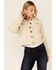 Image #1 - Vigoss Women's Button Up Cropped Sherpa Jacket, Ivory, hi-res