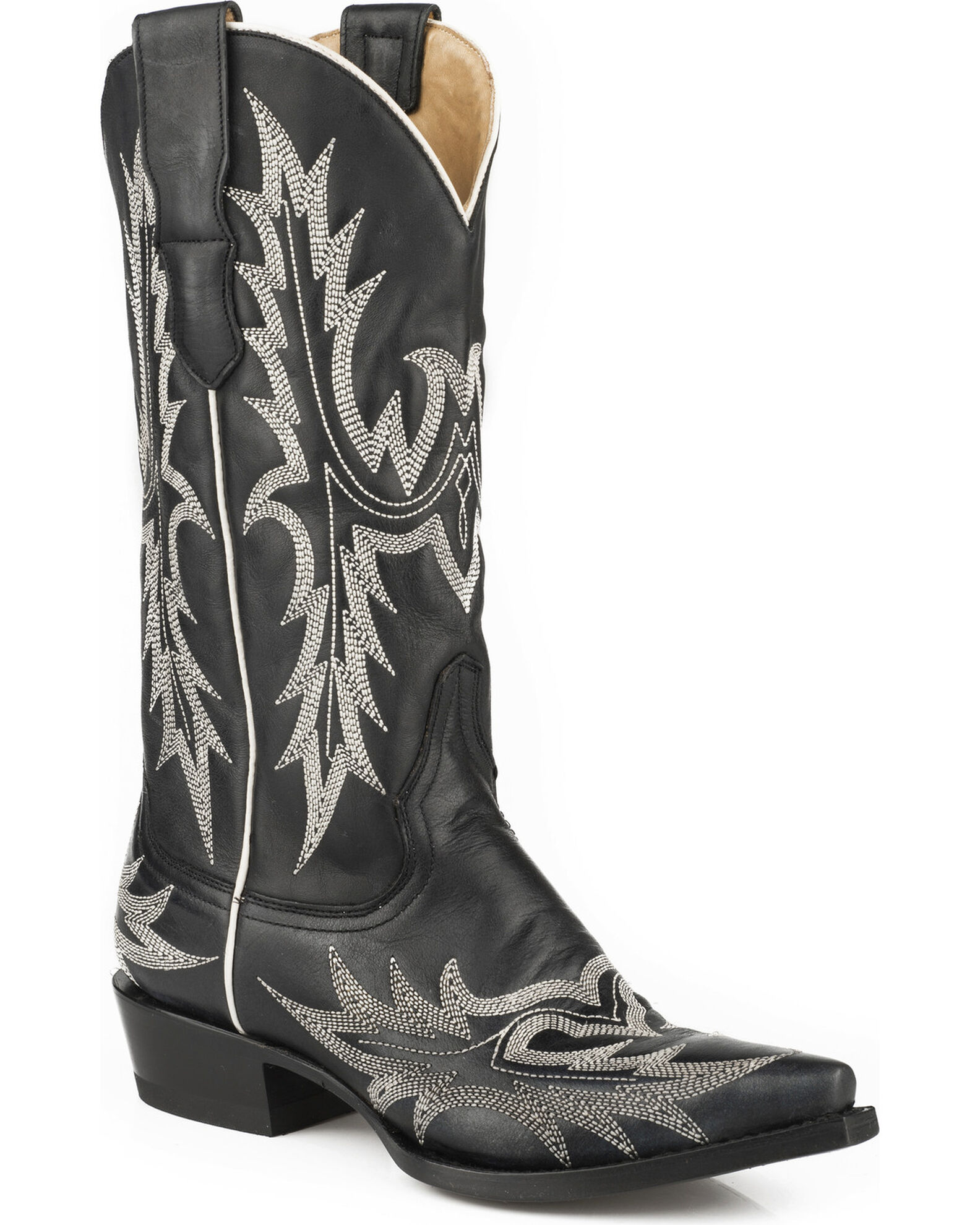 Stetson Women s Tina Flame Pita Embroidery Western Boots Snip Toe