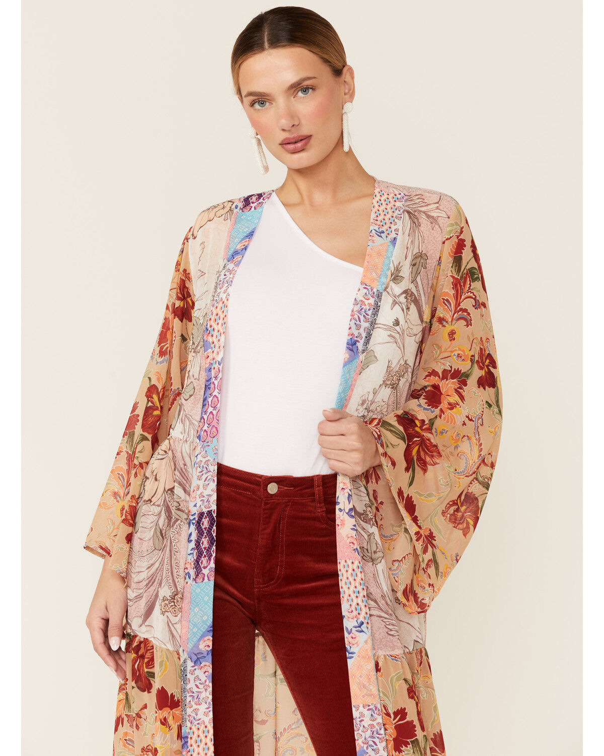Image #4 - LaBiz Women's Floral Long Kimono, , hi-res