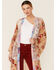 LaBiz Women's Floral Long Kimono , Tan, hi-res