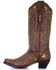 Corral Women's Butterfly Inlay & Embroidery Western Boots - Snip Toe, Brown, hi-res
