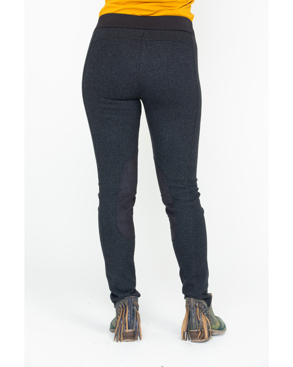 Image #4 - Tasha Polizzi Women's Herringbone Equestrian Pants, Black, hi-res