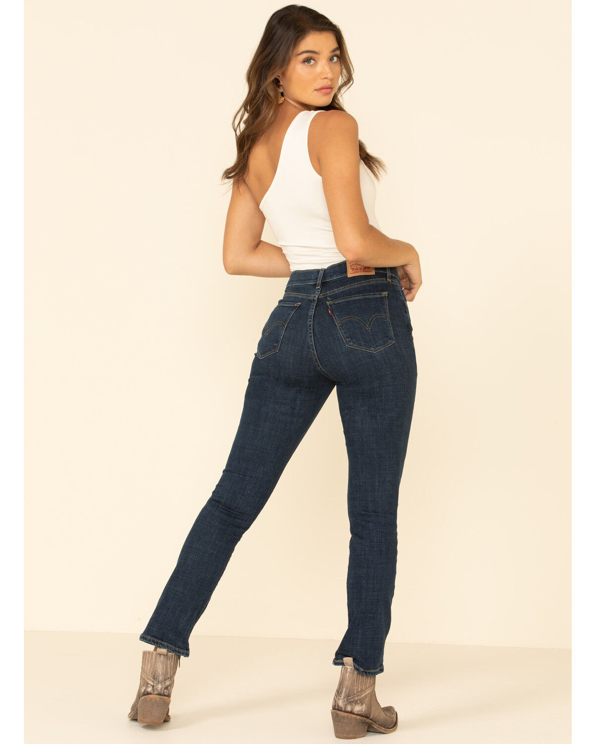 Image #5 - Levi’s Women's Classic Straight Fit Jeans, Blue, hi-res