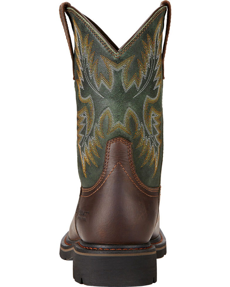 Ariat Men's Sierra Western Work Boots - Steel Toe, Dark Brown, hi-res