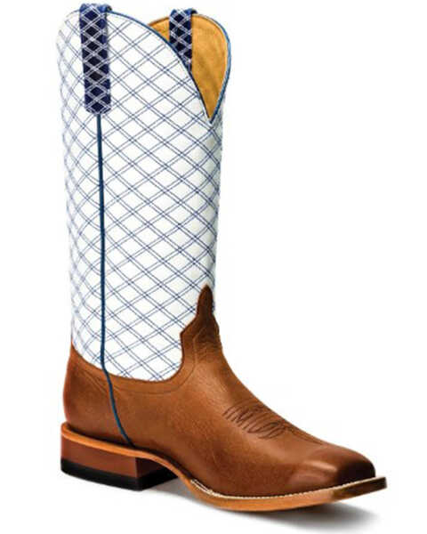 Image #1 - Horse Power Men's Sugared Brass Western Boots - Broad Square Toe, Tan, hi-res