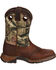 Lil' Durango Boys' Camo Saddle Western Boots - Square Toe , Camouflage, hi-res