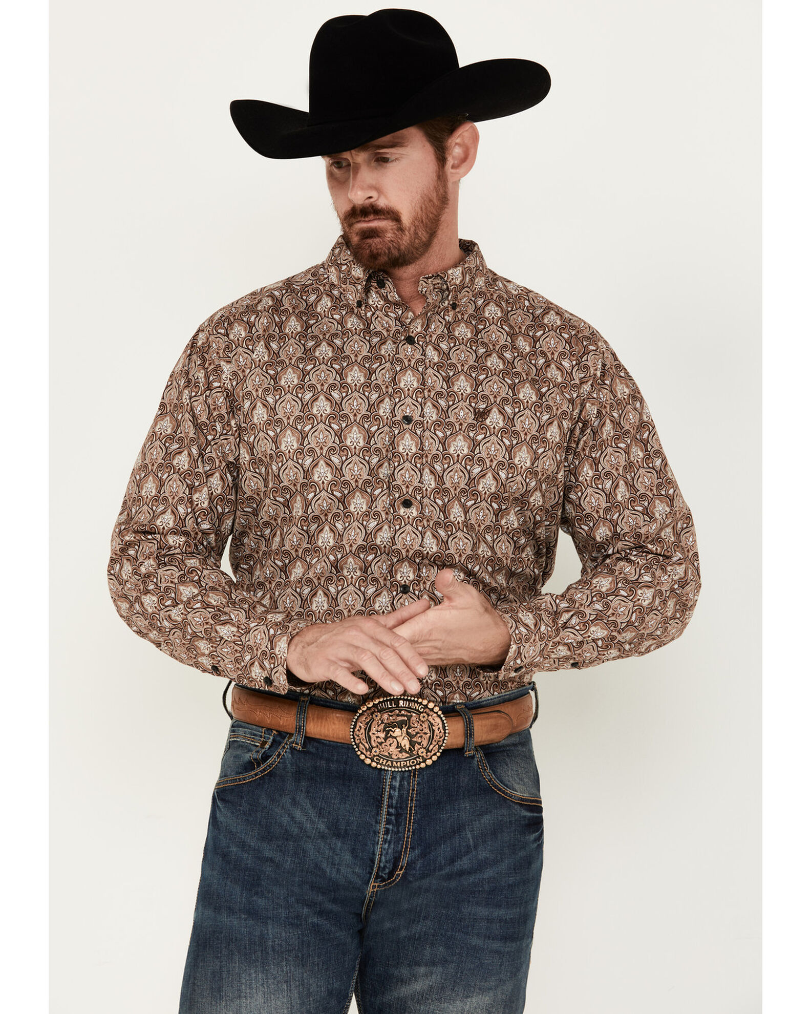 Ariat Men s Boot Barn Exclusive Sweeney Paisley Esque Print Long Sleeve Button Down Western Shirt Country Outfitter
