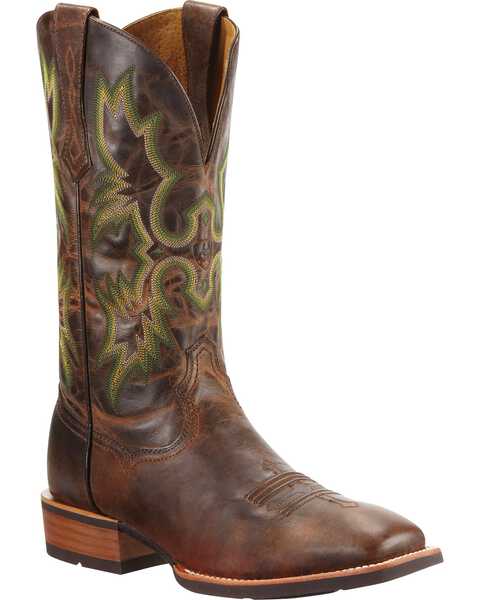 Ariat Men's Tombstone Western Performance Boots - Square Toe, Chestnut, hi-res