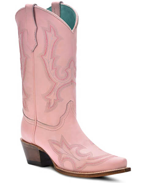 Corral Girls' Embroidered Western Boots - Snip toe , Pink, hi-res