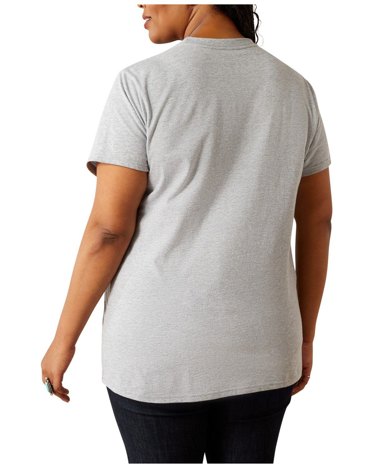 Image #2 - Ariat Women's Logo Old School Short Sleeve Graphic Tee - Plus, Grey, hi-res