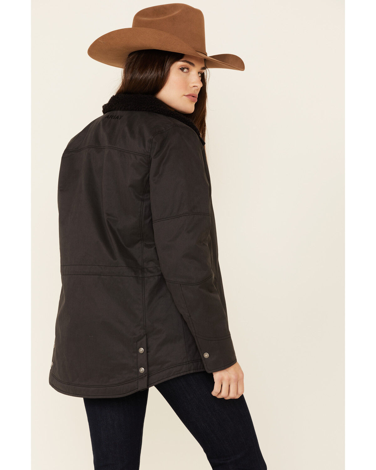 Image #3 - Ariat Women's Solid Grizzly Poly-Fill Canvas Jacket, Charcoal, hi-res