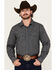 Image #1 - Gibson Trading Co Men's Icons Striped Long Sleeve Snap Western Shirt, Navy, hi-res
