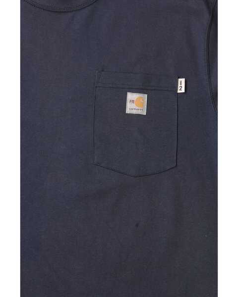 Image #2 - Carhartt Men's FR Long Sleeve Pocket Work Shirt, Navy, hi-res