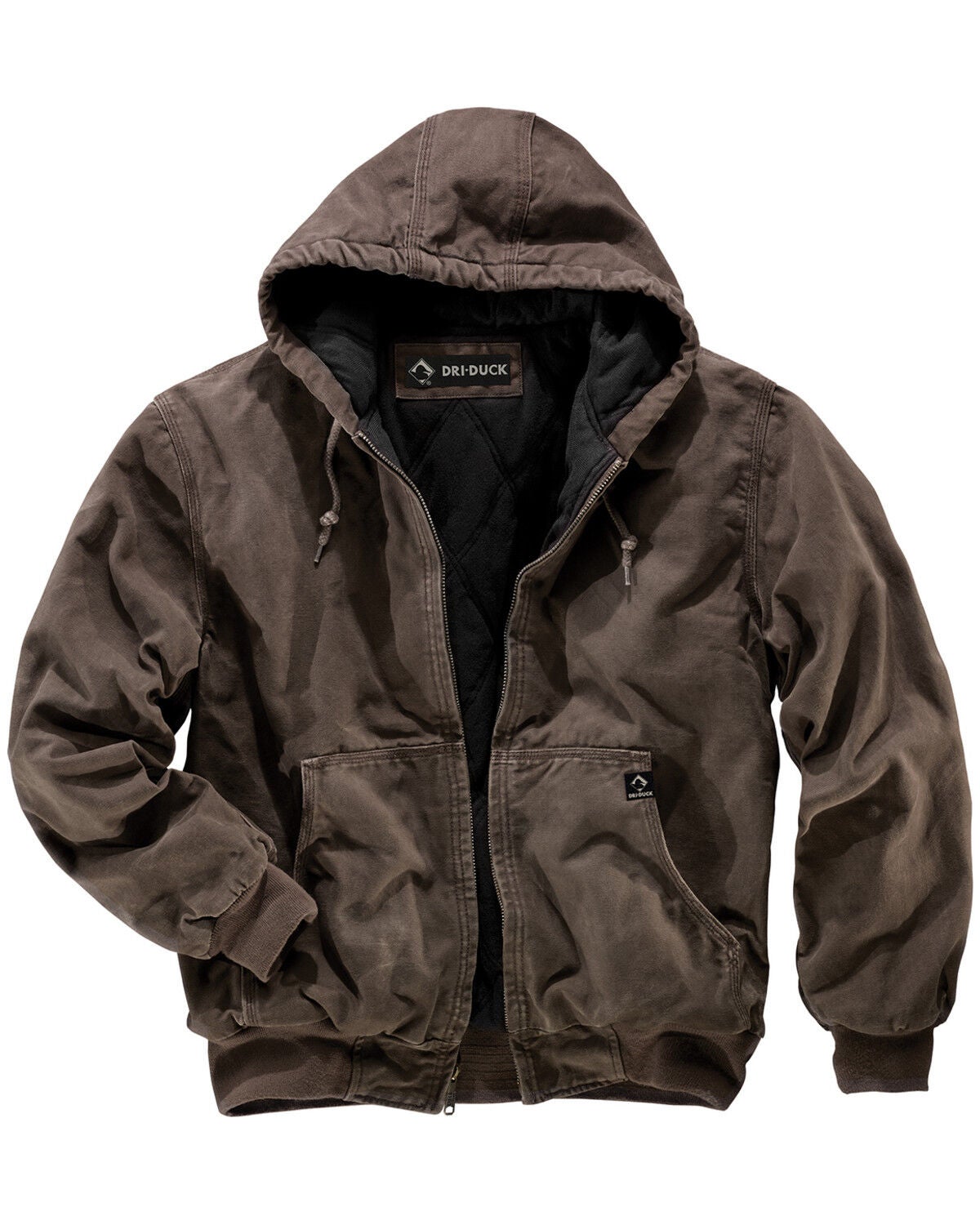 Dri Duck Men's Cheyenne Hooded Work Jacket, Brown, hi-res