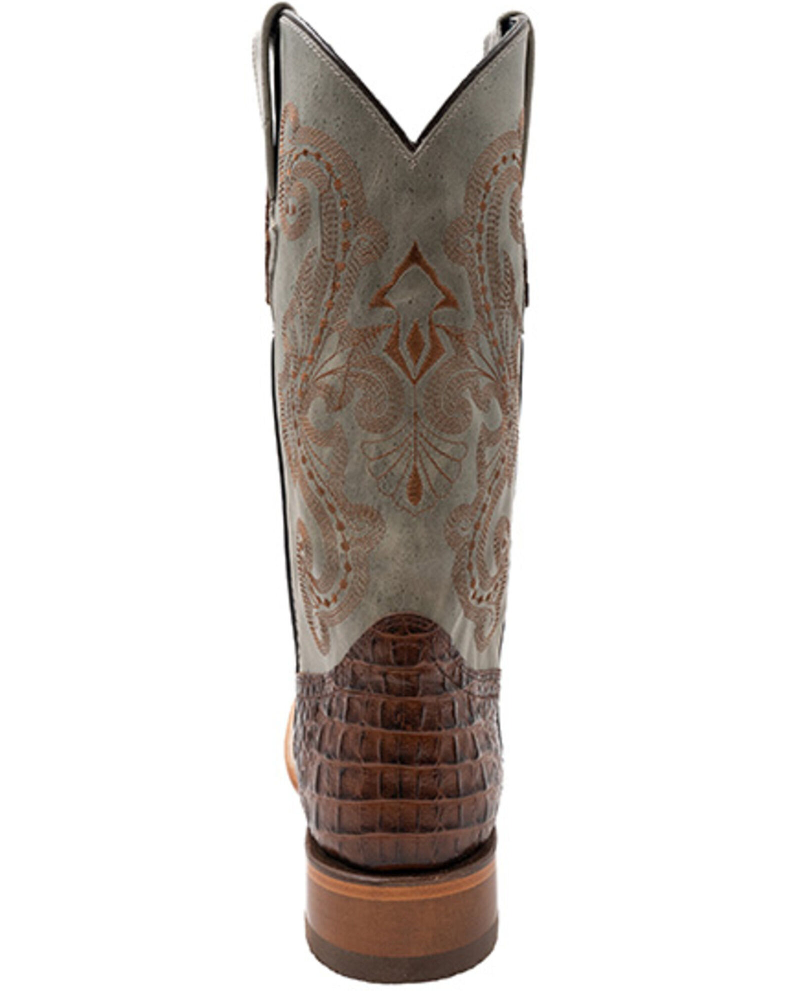 Image #5 - Ferrini Men's Caiman Croc Print Western Boots - Broad Square Toe, Rust, hi-res