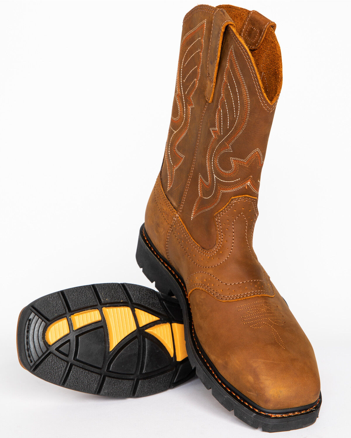 Image #8 - Cody James Men's Mustang Western Work Boots - Composite Toe, Brown, hi-res