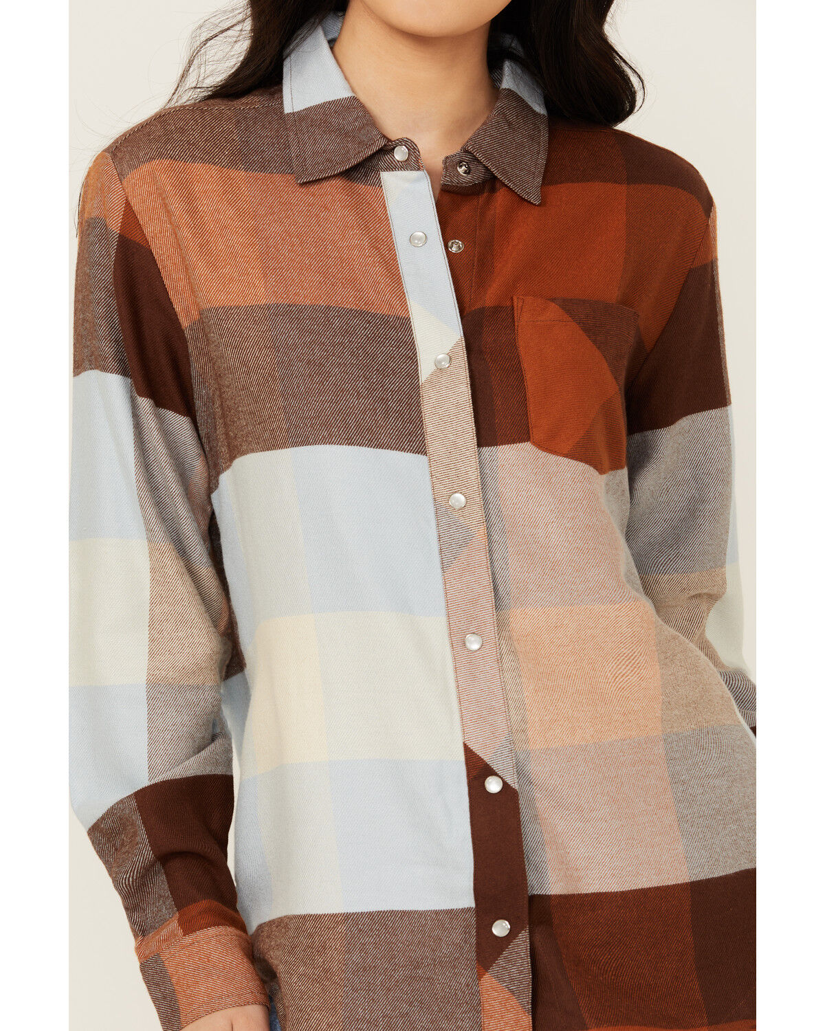 Image #3 - Idyllwind Women's Harlow Long Sleeve Snap Flannel Shirt, Caramel, hi-res