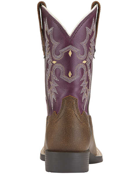 Image #5 - Ariat Girls' Tombstone Western Boots - Broad Square Toe, Bomber, hi-res