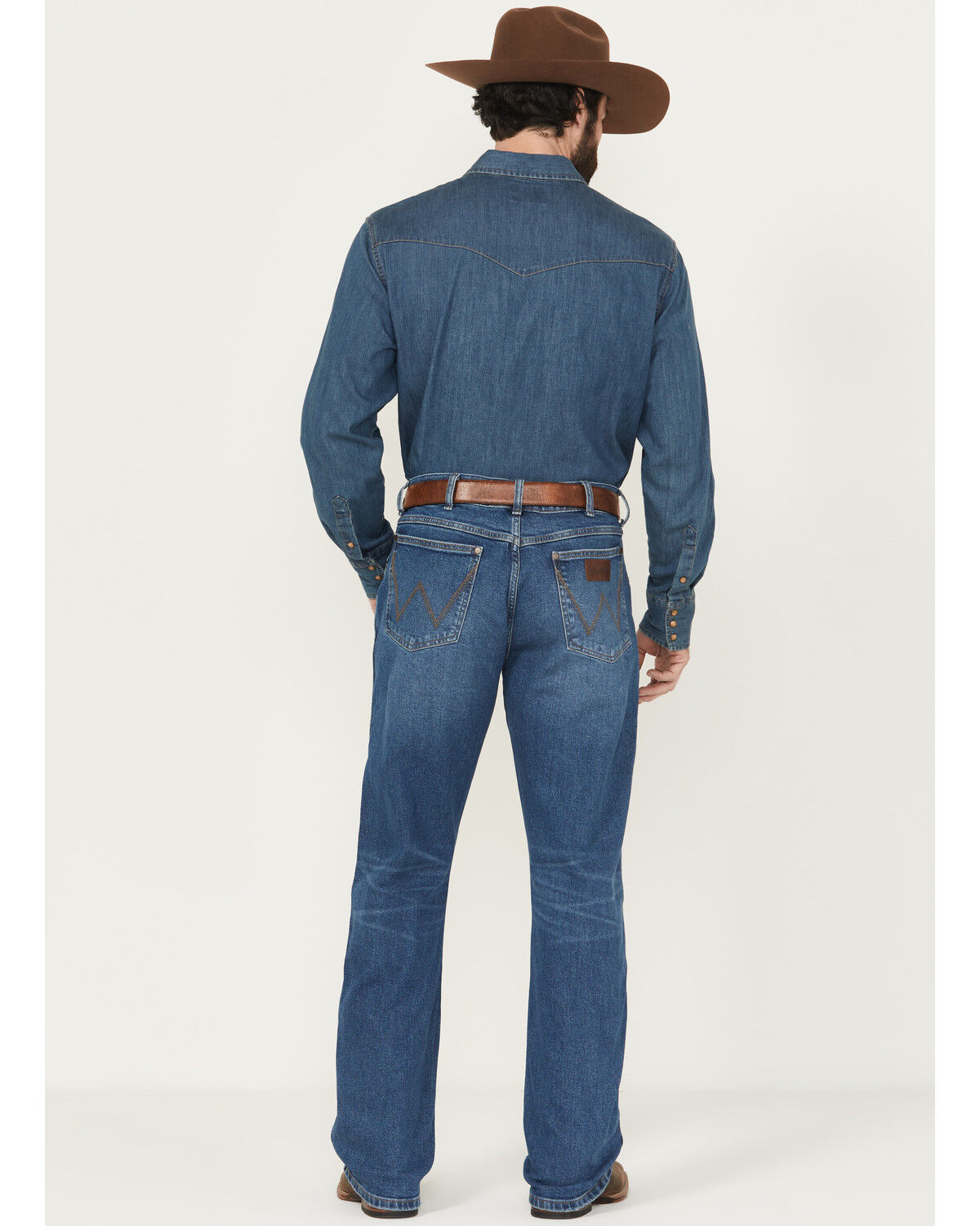 Image #3 - Wrangler Retro Men's 77MWZ Dark Wash Slim Bootcut Stretch Denim Jeans, Dark Wash, hi-res