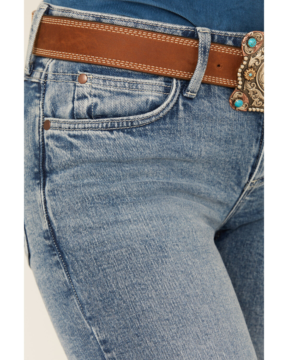 Image #4 - Wrangler Retro Women's Donna Medium Wash Mid Rise Trouser Stretch Denim Jeans, Medium Wash, hi-res