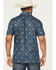 Image #4 - Hooey Men's The Weekender Printed Short Sleeve Button-Down Performance Polo, Blue, hi-res