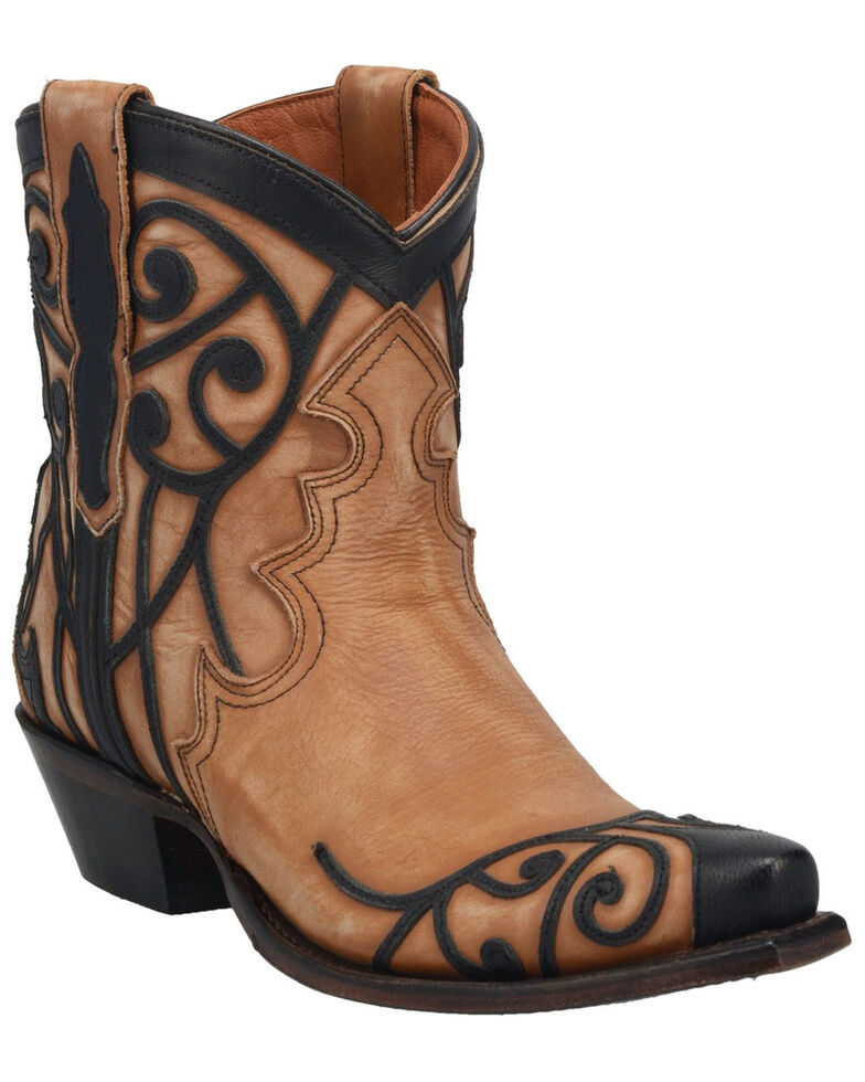 Dan Post Women's Not Bashful Western Booties - Snip Toe, Tan, hi-res