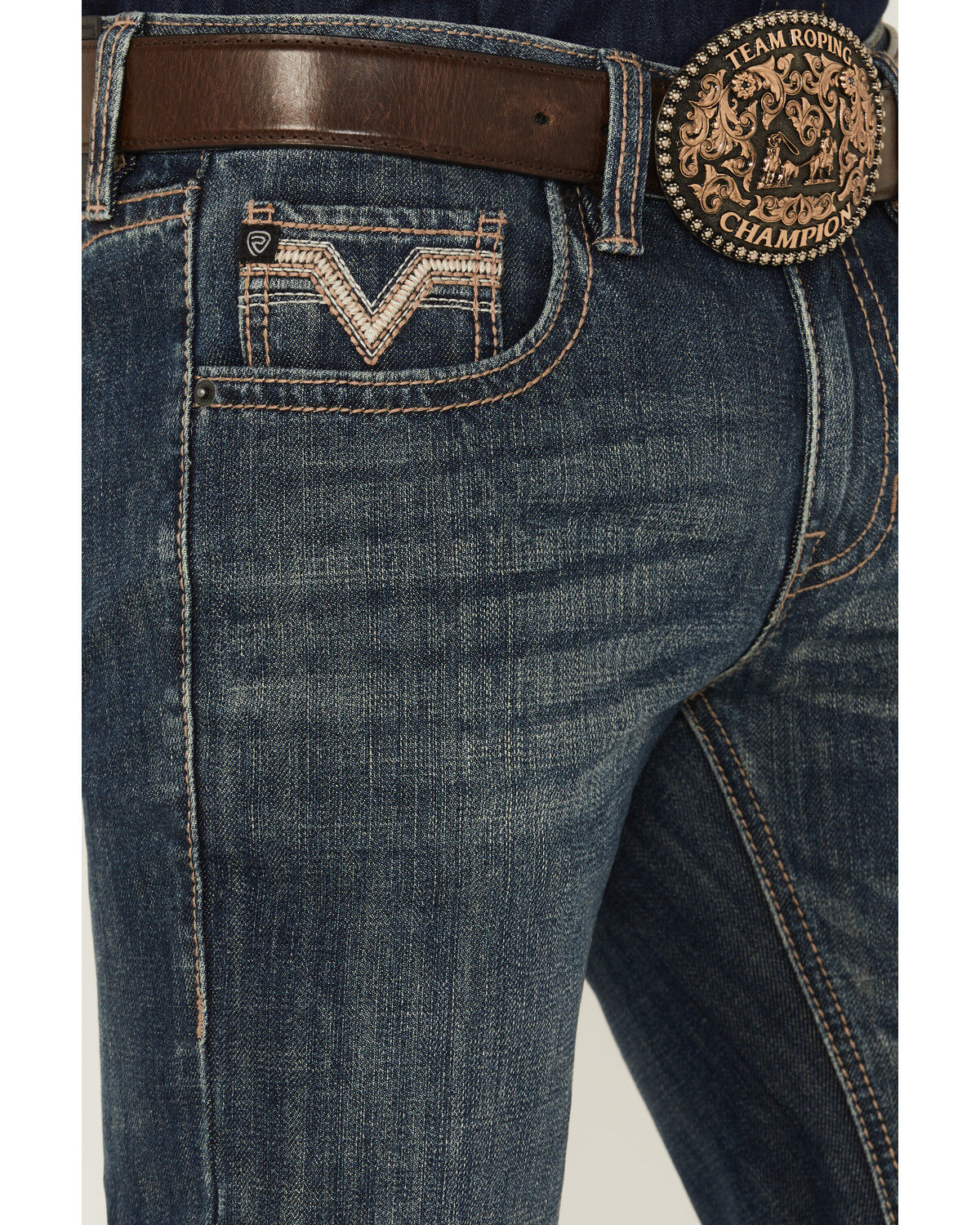 Image #2 - Rock & Roll Denim Men's Boot Barn Exclusive Medium Wash Bootcut Denim Jeans, Medium Wash, hi-res