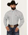 Image #1 - Cinch Men's Micro Geo Print Long Sleeve Button-Down Western Shirt, Aqua, hi-res
