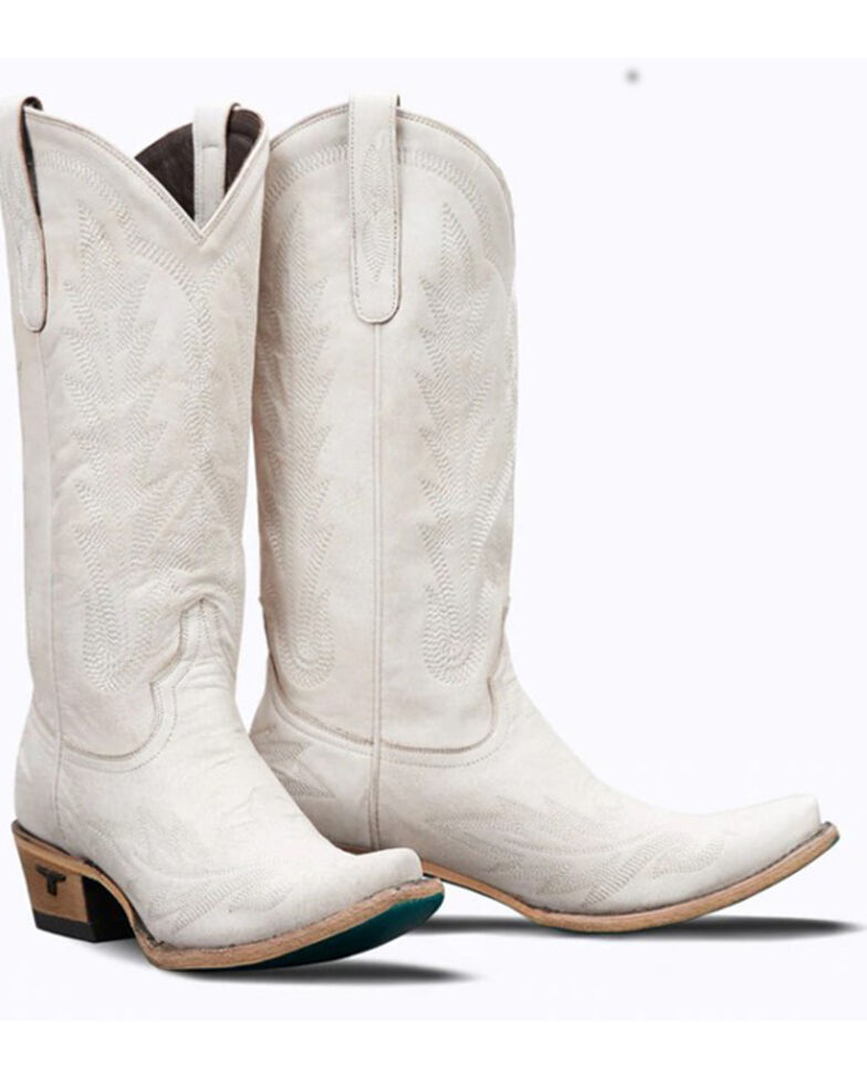 Lane Women's Lexington Ivory Leather Western Boots - Snip Toe, Ivory, hi-res