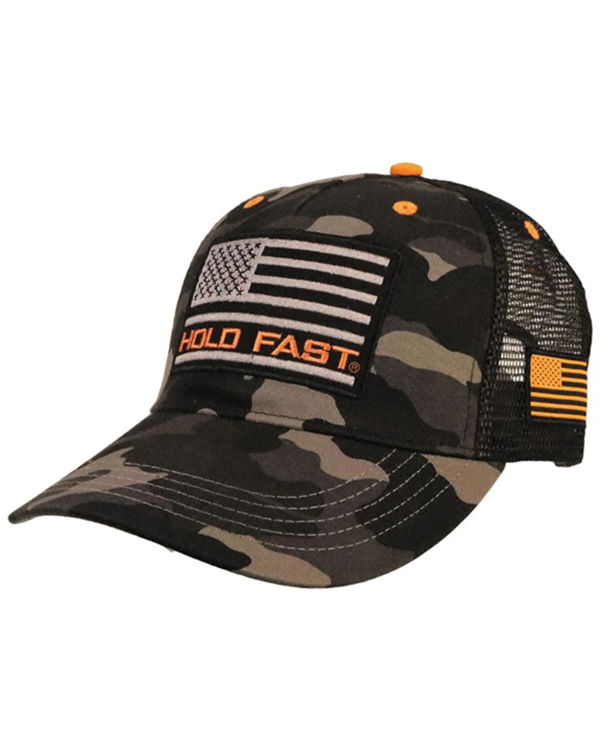 Image #1 - Kerusso Men's Camo Print American Flag Ball Cap, Camouflage, hi-res
