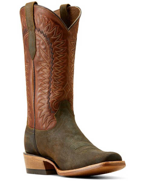Image #1 - Ariat Men's Futurity Time Roughout Western Boots - Square Toe , Dark Green, hi-res