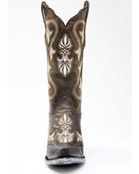 Image #3 - Dan Post Women's Gray Embroidery Western Boots - Snip Toe, , hi-res