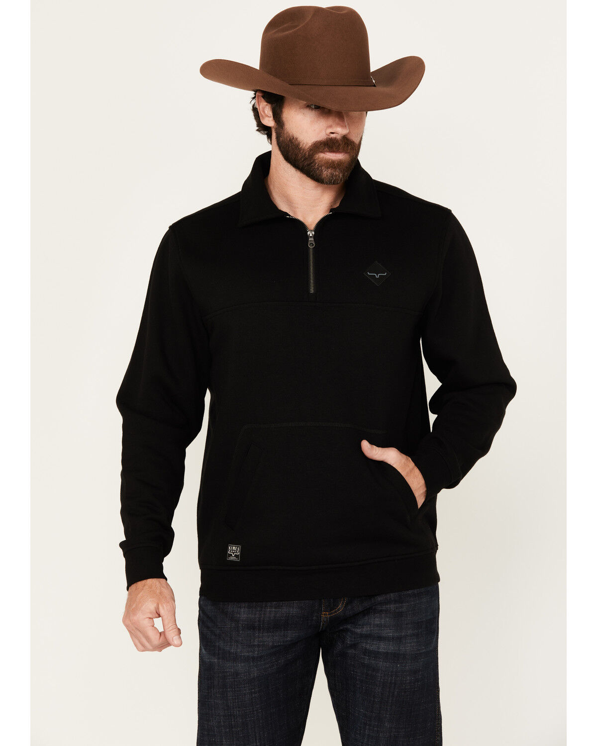 Image #1 - Kimes Ranch Men's Boot Barn Exclusive Diamond Head Solid Logo Pullover, Black, hi-res