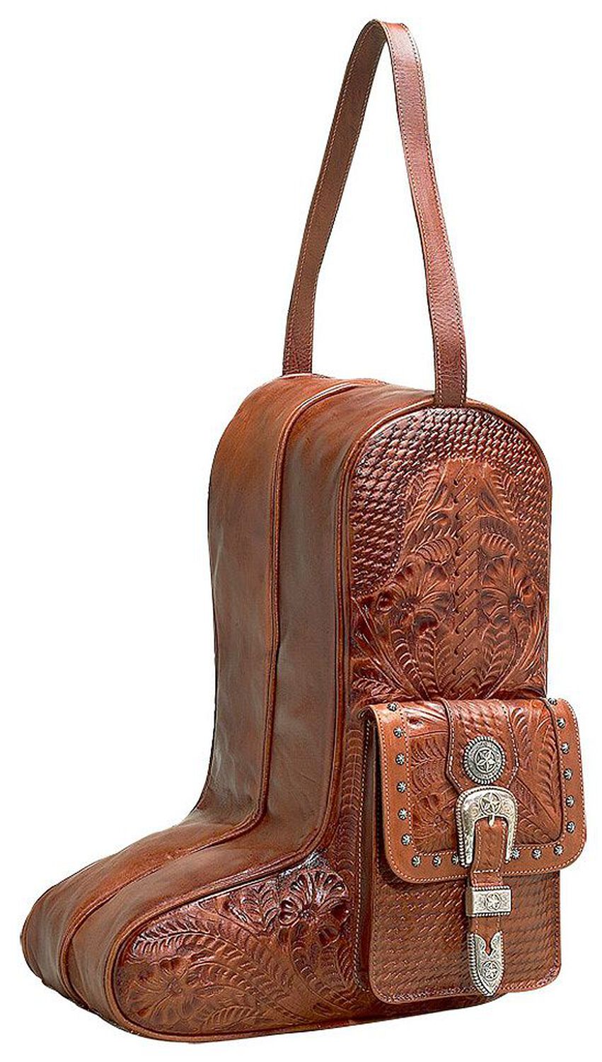 Image #1 - American West Zip-Around Antique Tan Leather Boot Bag, Antique Tan, hi-res