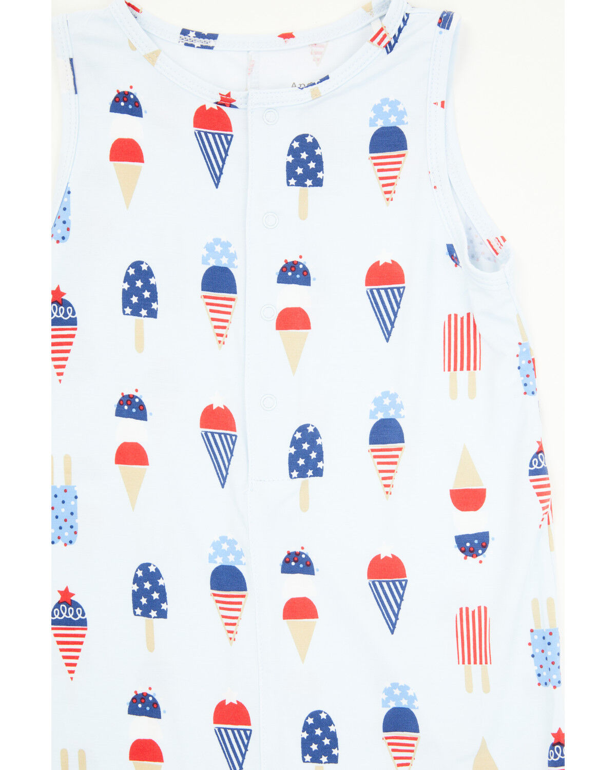 Image #2 - Angel Dear Infant Boys' American Ice Cream Shortie Sleeveless Snap Onesie, Blue, hi-res