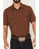 Image #3 - RANK 45® Men's Ridge Solid Short Sleeve Snap Performance Shirt, Rust Copper, hi-res