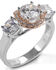 Image #1 - Kelly Herd Women's Large Three Stone Rose 14K Gold Horseshoe Ring, Silver, hi-res