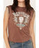 Image #2 - Rock & Roll Denim Women's Chain Fringe Graphic Tank, Brown, hi-res