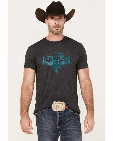 Rank 45 Men's Graphic Western T-Shirt, Black, hi-res