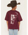 Image #1 - RANK 45&reg; Boys' Half Steer Skull Short Sleeve Graphic T-Shirt, Burgundy, hi-res