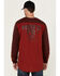 Image #4 - Hawx Men's FR Color Block Long Sleeve Graphic Work T-Shirt, Red, hi-res