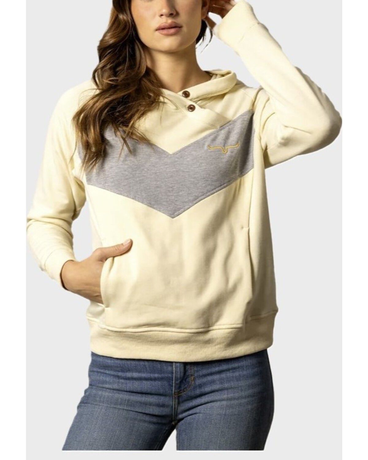 Kimes Ranch Women's Stella Crisscross Button Hoodie, Yellow, hi-res