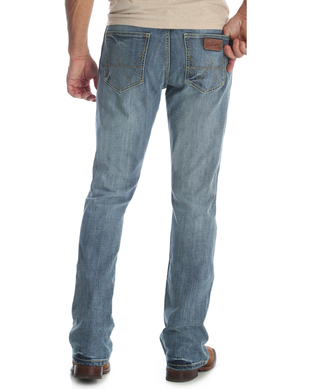 Image #1 - Wrangler Men's Retro Slim Fit Stretch Bootcut Jeans - Long, , hi-res