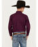 Image #4 - Panhandle Boys' Geo Print Long Sleeve Snap Western Shirt, Maroon, hi-res
