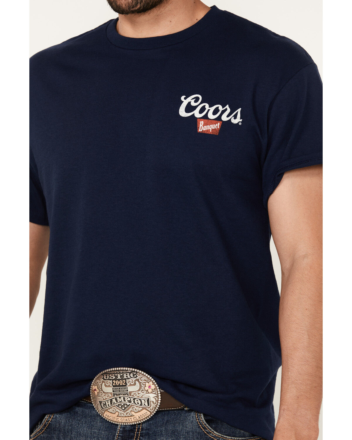 Image #4 - Coors Men's Boot Barn Exclusive Logo Steer Head Short Sleeve Graphic T-Shirt, Navy, hi-res
