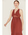 Image #4 - Lush Women's Maroon Sleeveless Lace Trim Dress, Maroon, hi-res