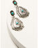 Image #1 - Shyanne Women's Frontier Antique Teardrop Turquoise Earrings, Silver, hi-res