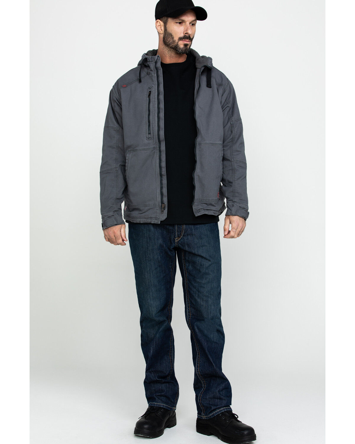 Image #6 - Ariat Men's FR Duralight Stretch Canvas Work Jacket - Tall, Grey, hi-res