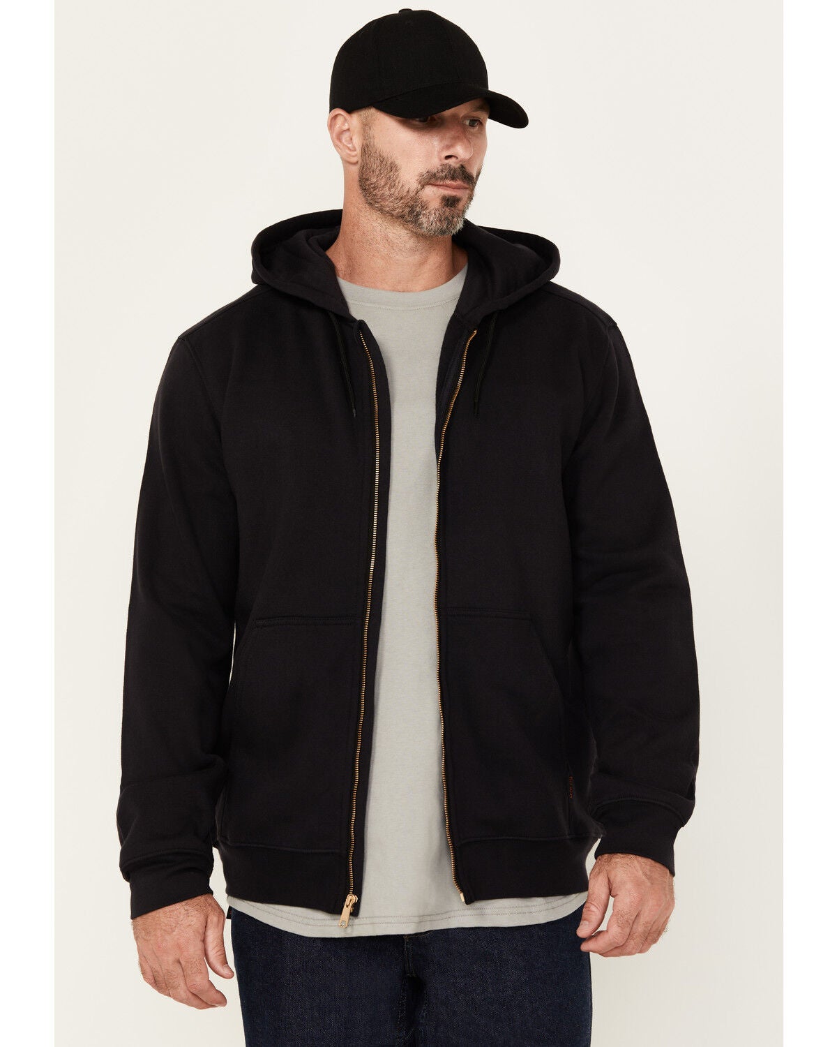 Hawx Men's FR Fleece Hooded Jacket, Black, hi-res
