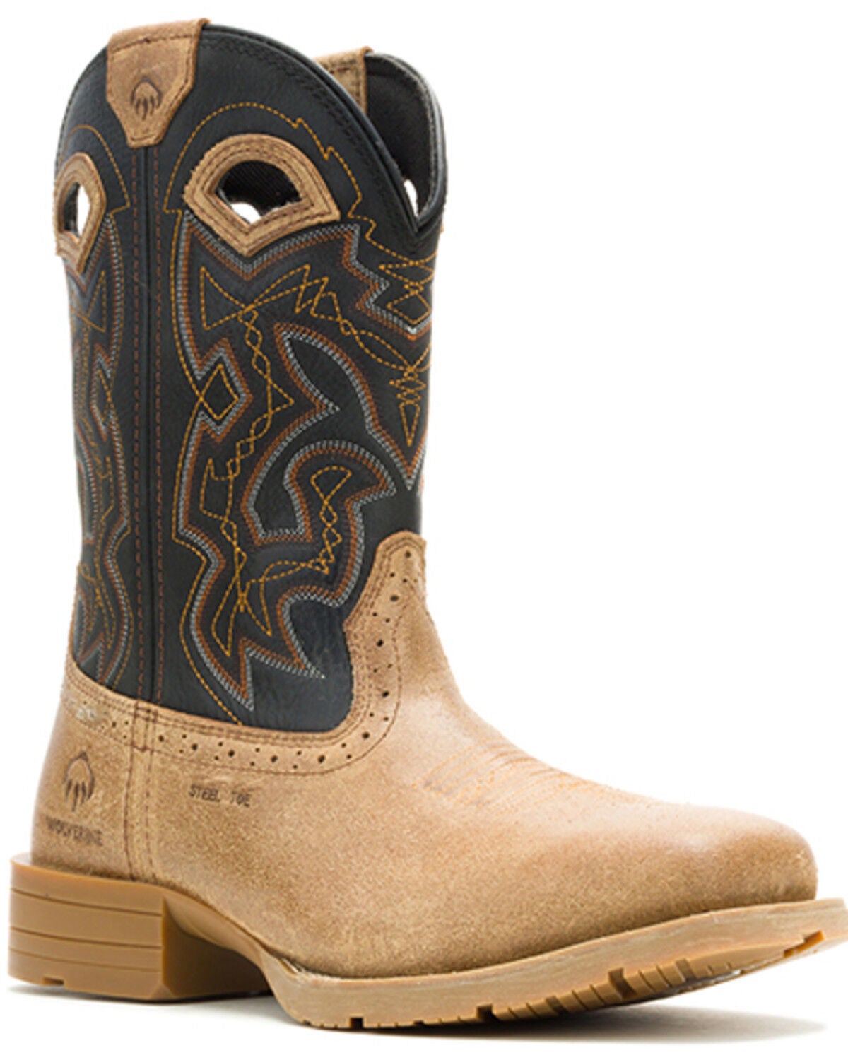 Image #1 - Wolverine Men's Wheatland Wellington HypeRest Pull-On Work Boots - Steel Toe, Black, hi-res